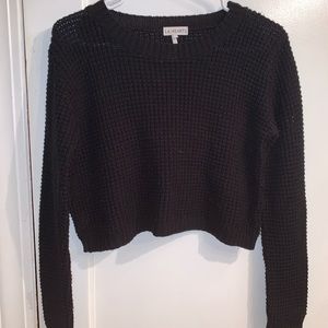 black knit cropped sweater